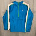 Nike Jackets & Coats | 1/2 Zip Girls Medium Packable Windbreaker | Color: Blue/Green | Size: Mg