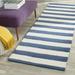 Blue/Navy 30 x 0.63 in Area Rug - Breakwater Bay Erol Striped Handmade Tufted Wool Navy/Ivory Area Rug Wool | 30 W x 0.63 D in | Wayfair