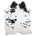 Black/White 84 x 72 x 0.25 in Area Rug - Loon Peak® Natural Hair Handmade Cowhide Area Rug Cowhide | 84 H x 72 W x 0.25 D in | Wayfair