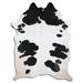 Black/White 84 x 72 x 0.25 in Area Rug - Loon Peak® Natural Hair Handmade Cowhide Area Rug Cowhide | 84 H x 72 W x 0.25 D in | Wayfair