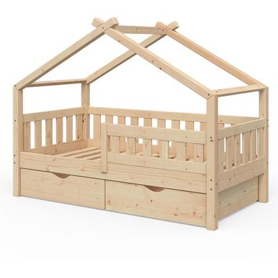Hausbett Design, Braun, 80x160 cm mit 2 Schubladen Vitalispa Image