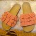 American Eagle Outfitters Shoes | American Eagle Flats W Pink Ruffle Leather Trim. | Color: Pink | Size: 8