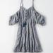 American Eagle Outfitters Dresses | Aeo Corseted Gingham Puff Sleeve Dress | Color: Blue/White | Size: M