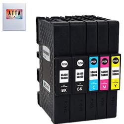 ATTA SG400 SG800 Sublimation Ink Cartridge Compatible for Sawgrass Virtuoso SG 400 SG 800 Ricoh Aifcio SG3100 SG3110 SG7100 Printer Heat Transfer Sublimation Ink (2 Black,1 Cyan,1 Magenta,1 Yellow,)