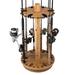 Arlmont & Co. Wood 30 Fishing Rod Rotating Wood Storage Rack - Dark Wood in Brown | 32.88 H x 17.5 W x 17.5 D in | Wayfair