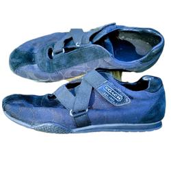 Coach Shoes | Coach Signature Velcro Strap Canvas Leather Shoes | Color: Black | Size: 10inch