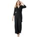 Plus Size Women's Wide Leg Knit Jumpsuit by The London Collection in Black (Size 20)