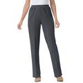 Plus Size Women's Elastic-Waist Soft Knit Pant by Woman Within in Dark Charcoal (Size 26 W)