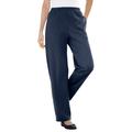 Plus Size Women's 7-Day Knit Ribbed Straight Leg Pant by Woman Within in Navy (Size 5X)