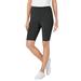 Plus Size Women's Stretch Cotton Bike Short by Woman Within in Heather Charcoal (Size S)