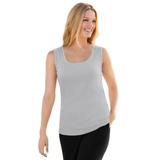 Plus Size Women's Rib Knit Tank by Woman Within in Heather Grey (Size 4X) Top