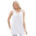 Plus Size Women's Perfect Sleeveless Shirred V-Neck Tunic by Woman Within in White (Size 1X)