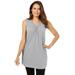 Plus Size Women's Perfect Sleeveless Shirred V-Neck Tunic by Woman Within in Heather Grey (Size 3X)