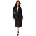 Plus Size Women's Single-Breasted Skirt Suit by Jessica London in Black (Size 26) Set