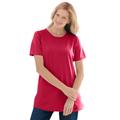 Plus Size Women's Perfect Short-Sleeve Crewneck Tee by Woman Within in Classic Red (Size 5X) Shirt