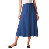Plus Size Women's 7-Day Knit A-Line Skirt by Woman Within in Royal Navy (Size 1X)