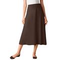 Plus Size Women's 7-Day Knit A-Line Skirt by Woman Within in Chocolate (Size 5XP)