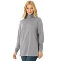Plus Size Women's Perfect Long-Sleeve Turtleneck Tee by Woman Within in Heather Grey (Size 5X) Shirt
