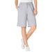 Plus Size Women's Sport Knit Short by Woman Within in Heather Grey (Size 6X)