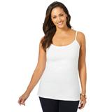 Plus Size Women's Stretch Cotton Cami by Jessica London in White (Size 18/20) Straps