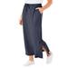 Plus Size Women's Sport Knit Side-Slit Skirt by Woman Within in Heather Navy (Size 38/40)