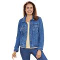 Plus Size Women's Stretch Denim Jacket by Woman Within in Medium Stonewash (Size 30 W)