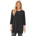 Plus Size Women's Perfect Three-Quarter-Sleeve Scoopneck Tunic by Woman Within in Black (Size 4X)