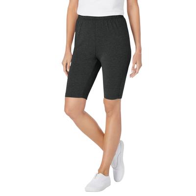 Plus Size Women's Stretch Cotton Bike Short by Woman Within in Heather Charcoal (Size 4X)