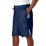 Men's Big & Tall Double Stripe Swim Board Shorts by KS Island in Navy (Size 8XL)