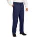 Men's Big & Tall Classic Fit Wrinkle-Free Expandable Waist Plain Front Pants by KingSize in Navy (Size 46 40)