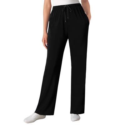 Plus Size Women's Sport Knit Straight Leg Pant by Woman Within in Black (Size 3X)
