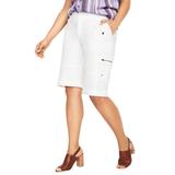 Plus Size Women's Cargo Shorts by Roaman's in White (Size 30 W)