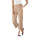 Plus Size Women's 7-Day Knit Capri by Woman Within in New Khaki (Size S) Pants