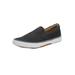Extra Wide Width Men's Canvas Slip-On Shoes by KingSize in Black (Size 11 1/2 EW) Loafers Shoes