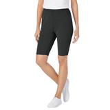 Plus Size Women's Stretch Cotton Bike Short by Woman Within in Heather Charcoal (Size M)