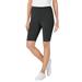 Plus Size Women's Stretch Cotton Bike Short by Woman Within in Heather Charcoal (Size M)