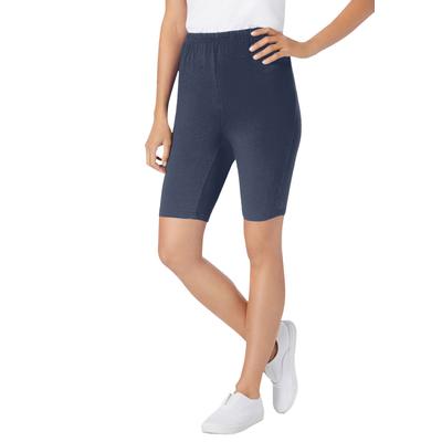 Plus Size Women's Stretch Cotton Bike Short by Woman Within in Navy (Size L)