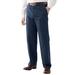 Men's Big & Tall Relaxed Fit Wrinkle-Free Expandable Waist Plain Front Pants by KingSize in Navy (Size 46 38)