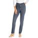 Plus Size Women's Comfort Curve Straight-Leg Jean by Woman Within in Medium Stonewash Sanded (Size 28 T)