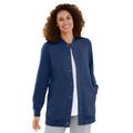 Plus Size Women's Fleece Baseball Jacket by Woman Within in Navy (Size L)