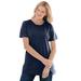 Plus Size Women's Perfect Short-Sleeve Crewneck Tee by Woman Within in Navy (Size 3X) Shirt