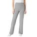 Plus Size Women's Stretch Cotton Wide Leg Pant by Woman Within in Medium Heather Grey (Size 5XT)