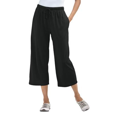 Plus Size Women's Sport Knit Capri Pant by Woman Within in Black (Size L)