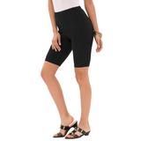 Plus Size Women's Essential Stretch Bike Short by Roaman's in Black (Size M) Cycle Gym Workout