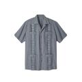 Men's Big & Tall KS Island™ Short-Sleeve Guayabera Shirt by KS Island in Gunmetal (Size 3XL)