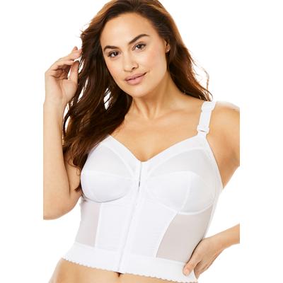 Plus Size Women's Front-Close Wireless Longline Posture Bra by Exquisite Form in White (Size 38 C)