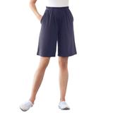 Plus Size Women's 7-Day Knit Short by Woman Within in Navy (Size L)