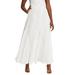 Plus Size Women's Flowing Crinkled Maxi Skirt by Jessica London in White (Size 24) Elastic Waist 100% Cotton