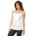 Plus Size Women's Bra Cami with Adjustable Straps by Roaman's in White (Size 2X) Stretch Tank Top Built in Bra Camisole