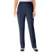 Plus Size Women's Elastic-Waist Soft Knit Pant by Woman Within in Navy (Size 12 W)